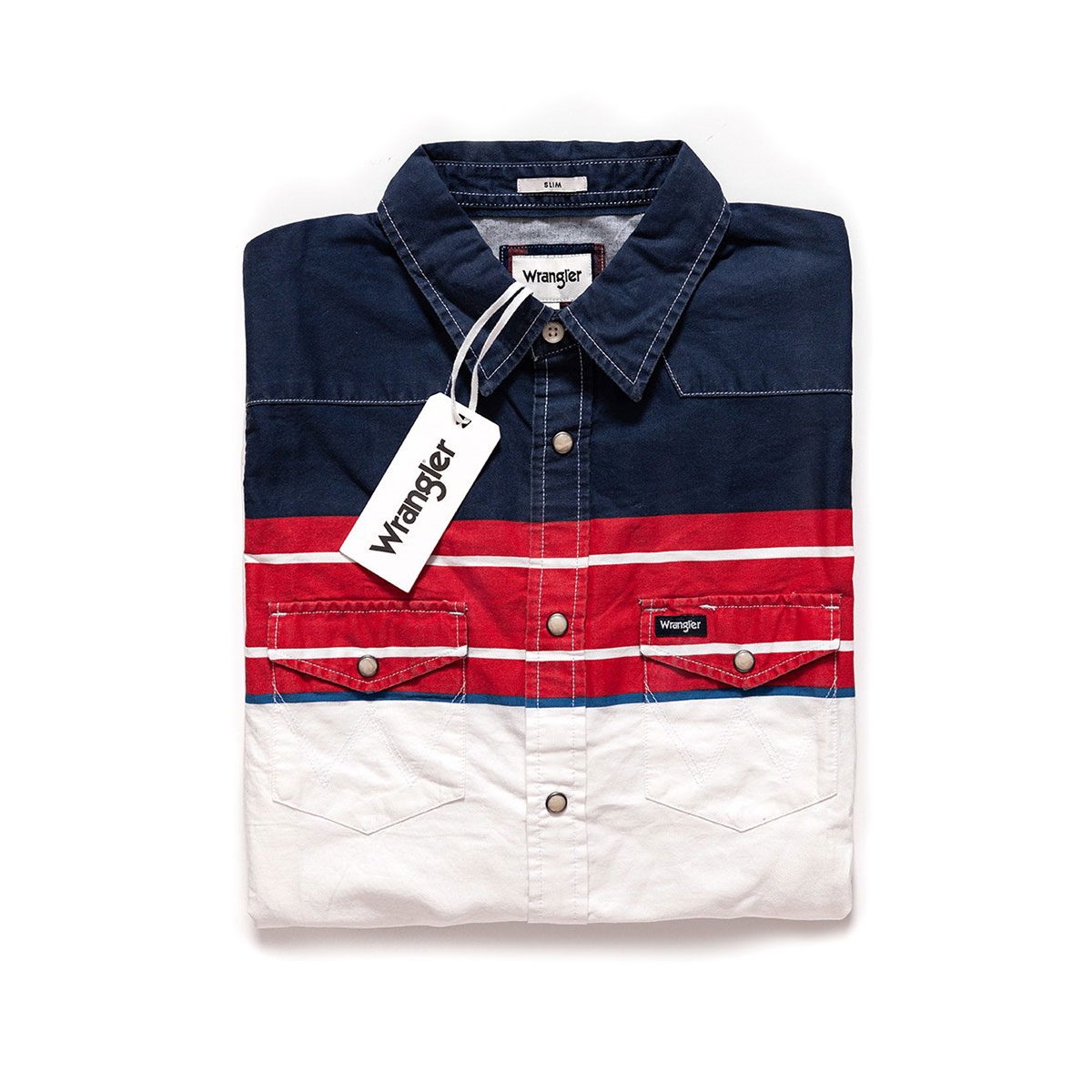 Wrangler camicia manica lunga uomo rosso/bianco/blu - immagine 3